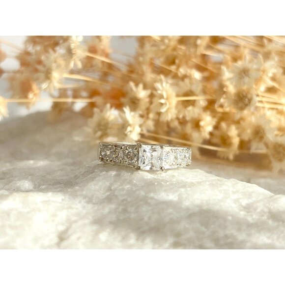 Cocktail Style Multi CZ Gemstone 925 Sterling Silver Vintage Ring - sz 6.75 - Picture 9 of 16